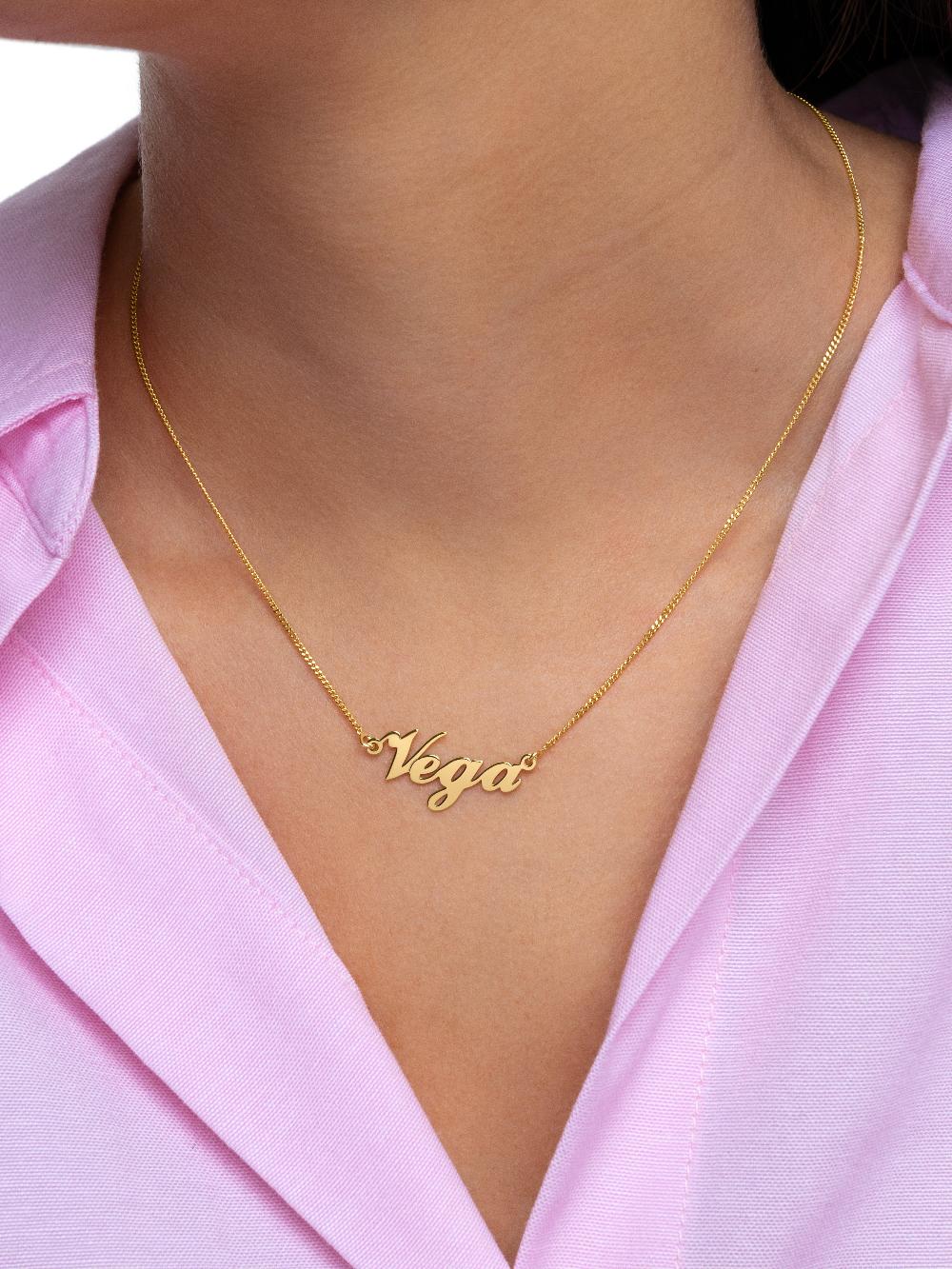 singularu Collar Personalizado Carrie Plata Baño Oro Rebajas