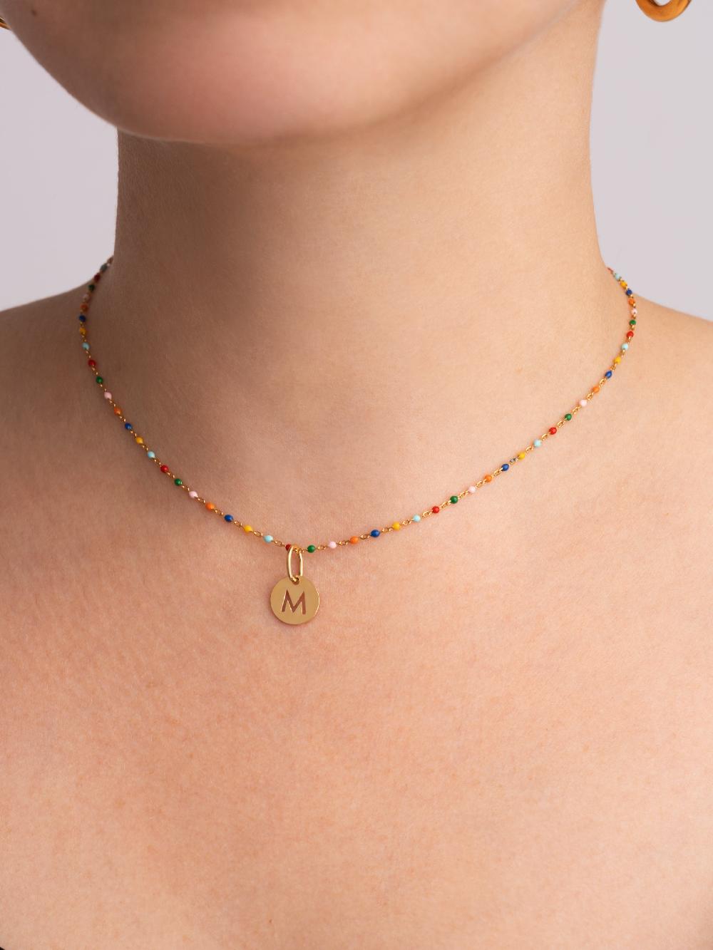 singularu Collar Personalizado Colors Enamel Letter Plata Baño Oro Los más vendidos