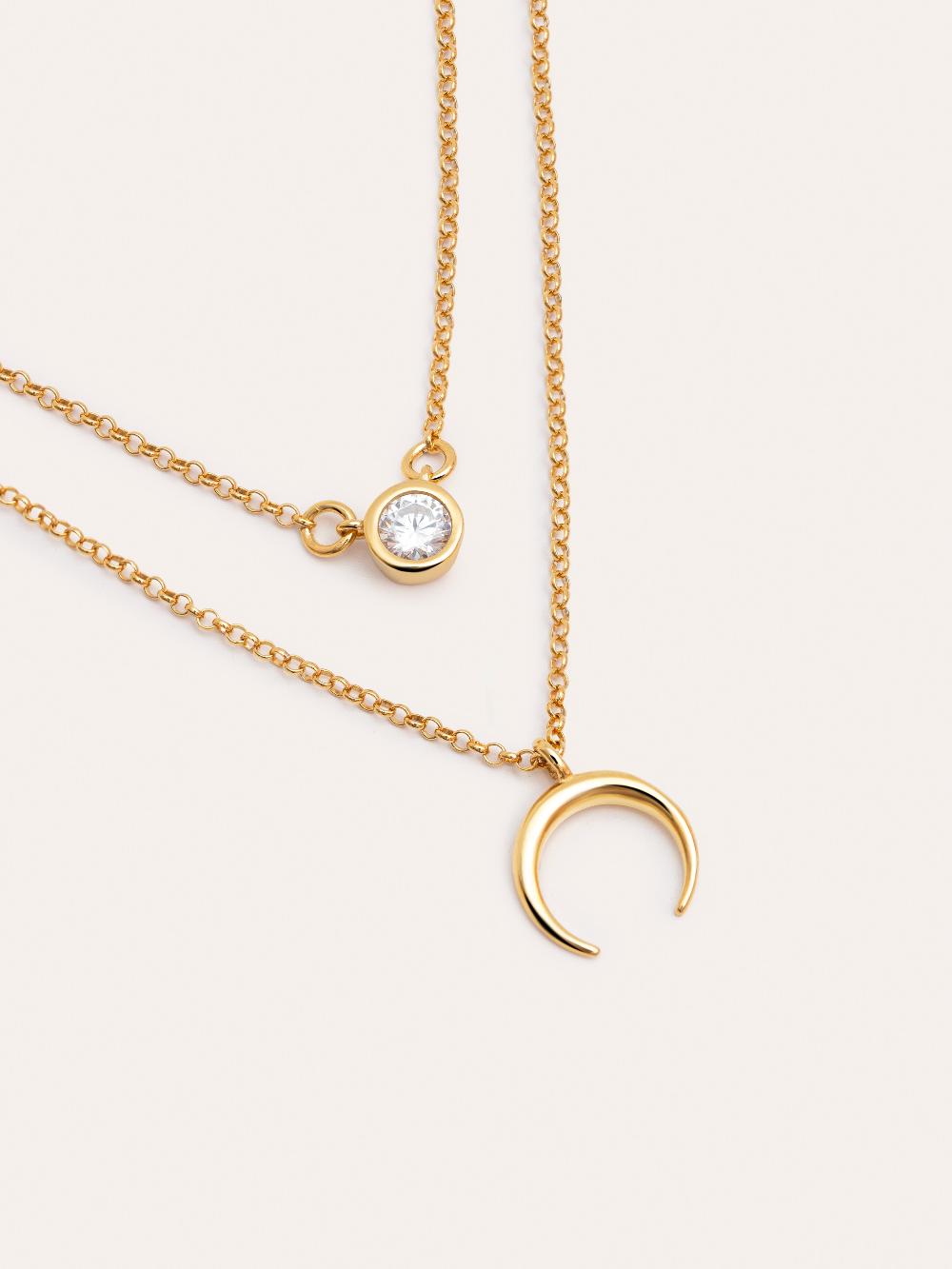 singularu Pack 2 Collares Spark + Mini Moonset Plata Baño Oro Ventas relámpago