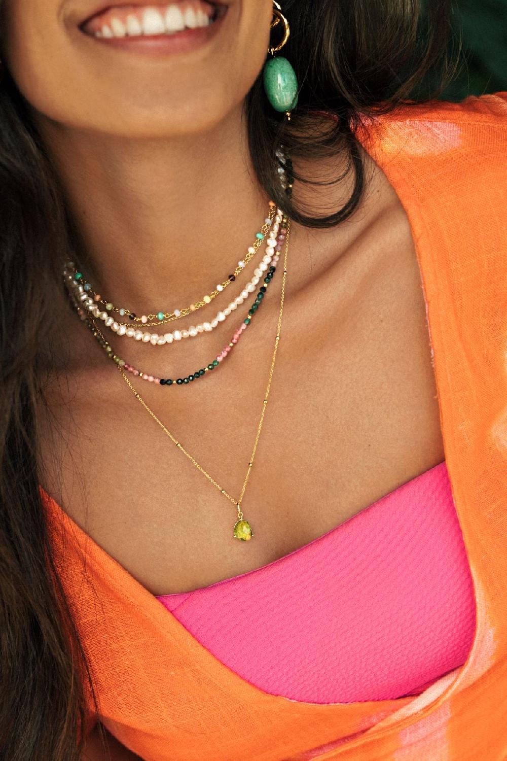 singularu Collar Dots Plata Baño Oro Tienda