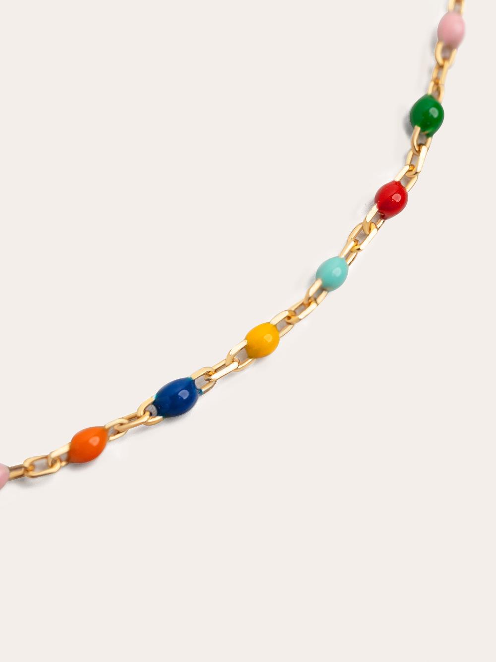 singularu Collar Dots Colors Enamel Plata Baño Oro Tienda