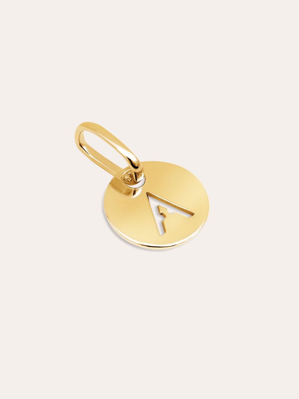 singularu Mini Medallion Letter Plata Baño Oro Liquidación