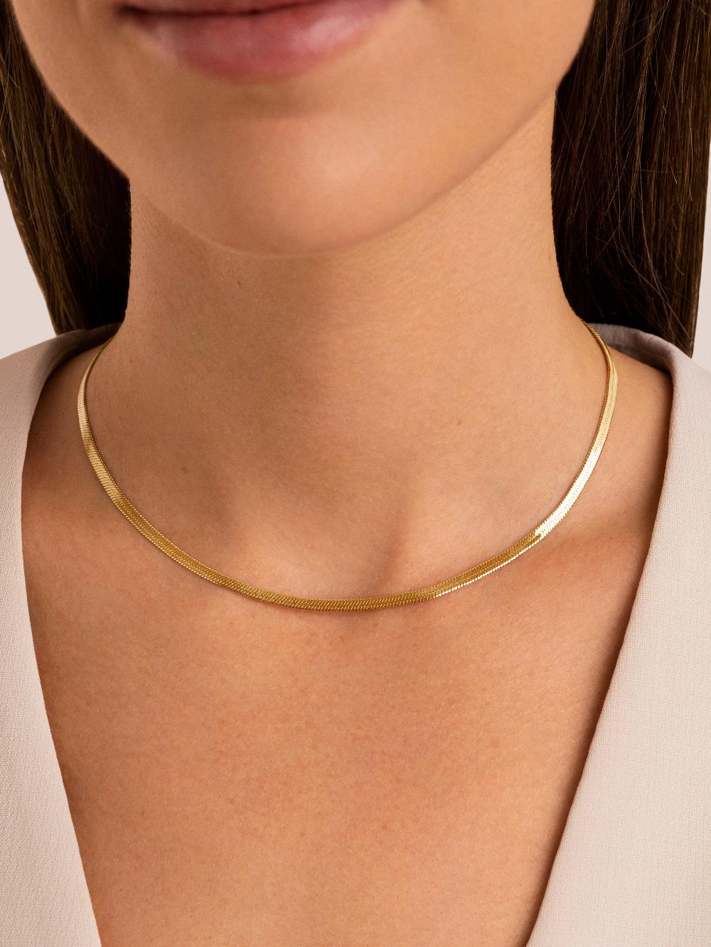 singularu Collar Lisse S Acero Baño Oro Mejor oferta