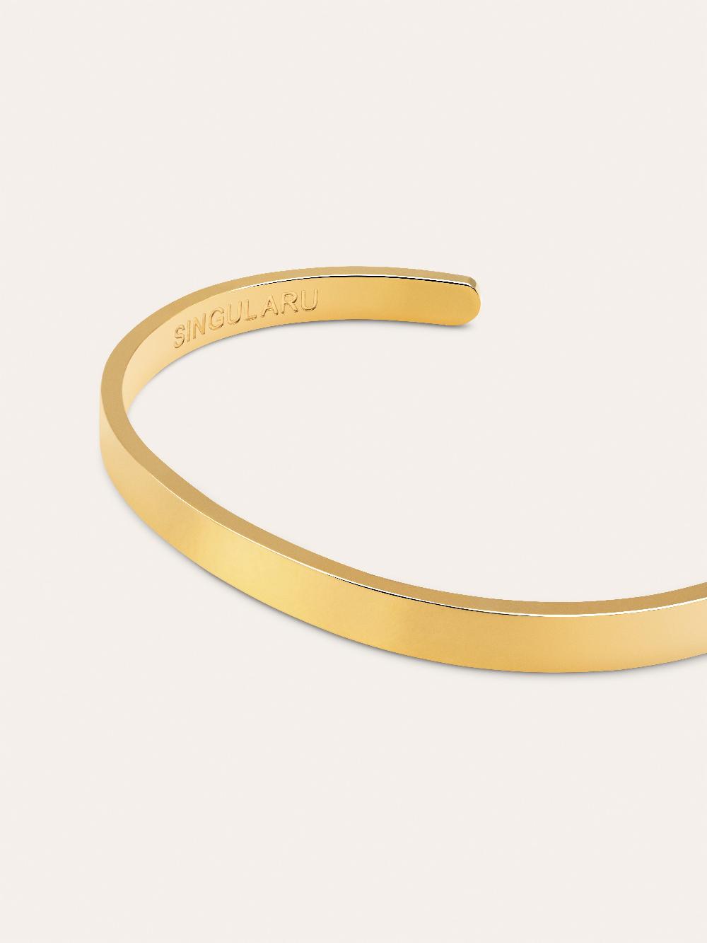 singularu Brazalete Plate Acero Baño Oro Último día