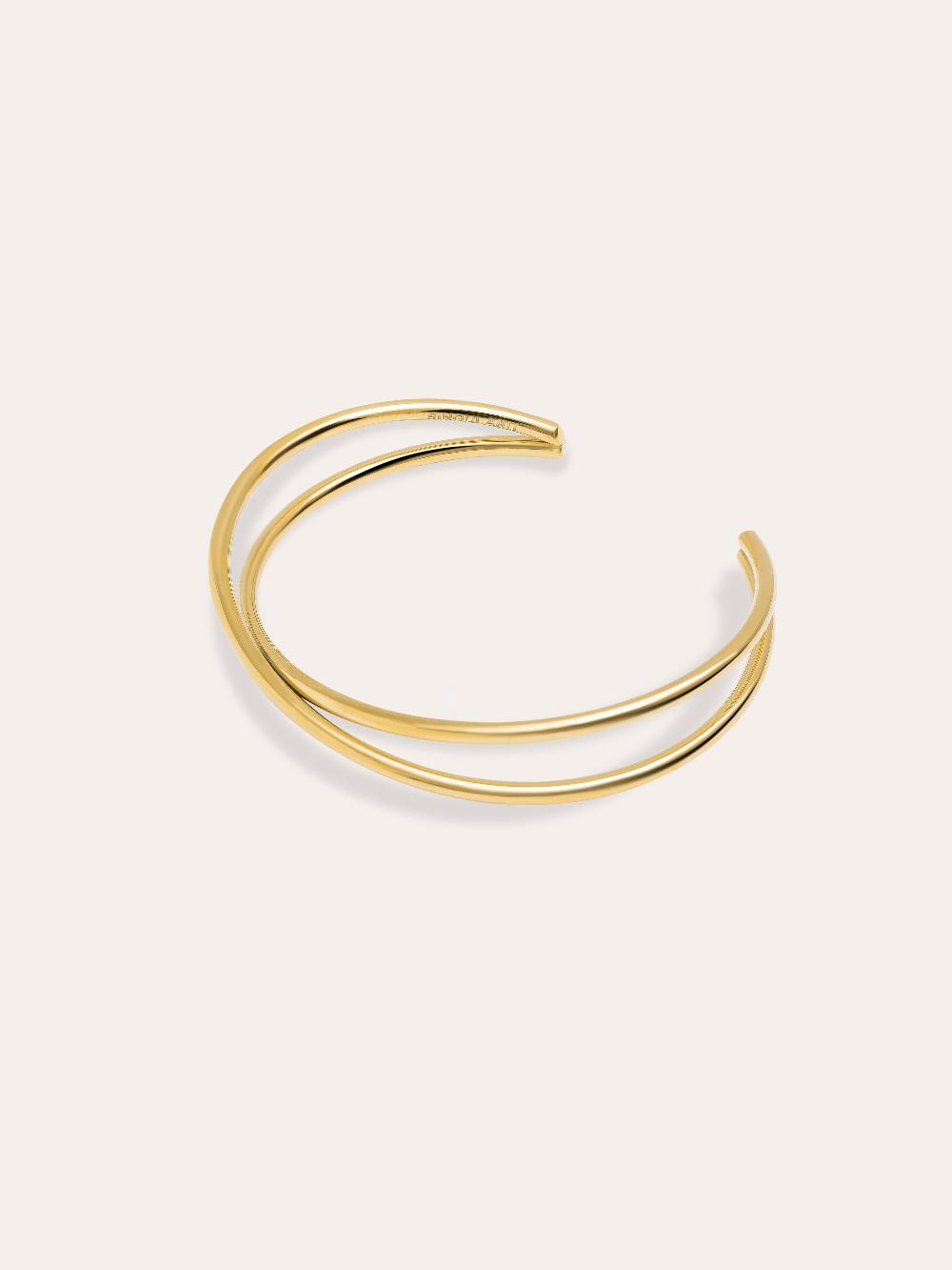 singularu Brazalete Cruzado Acero Baño Oro Solo queda un día