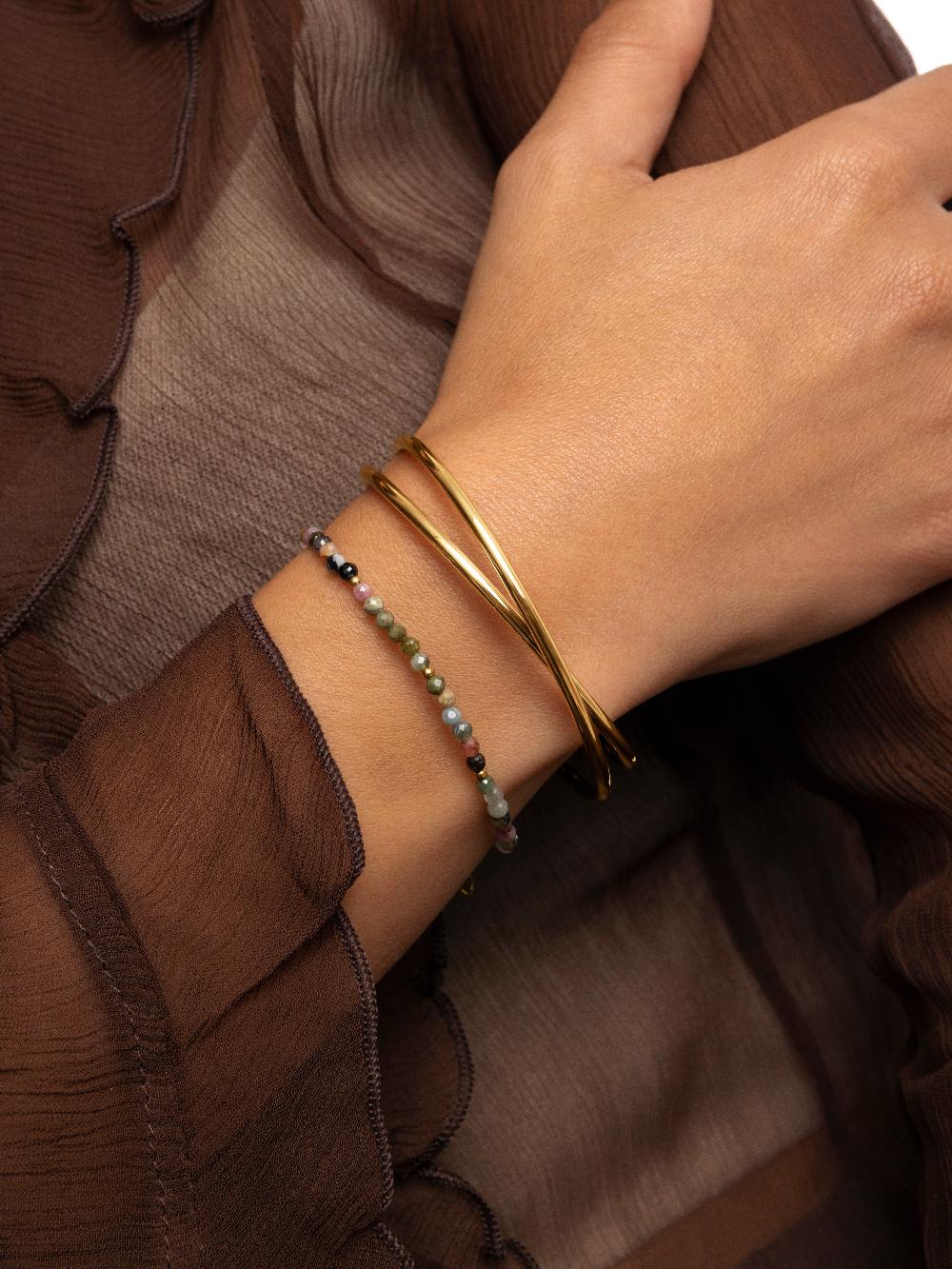 singularu Brazalete Cruzado Acero Baño Oro Solo queda un día