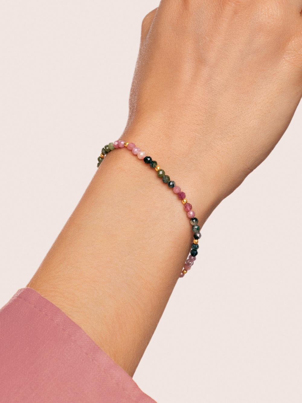 singularu Pulsera Altea Dots Tourmaline Syra Acero Baño Oro Grandes descuentos