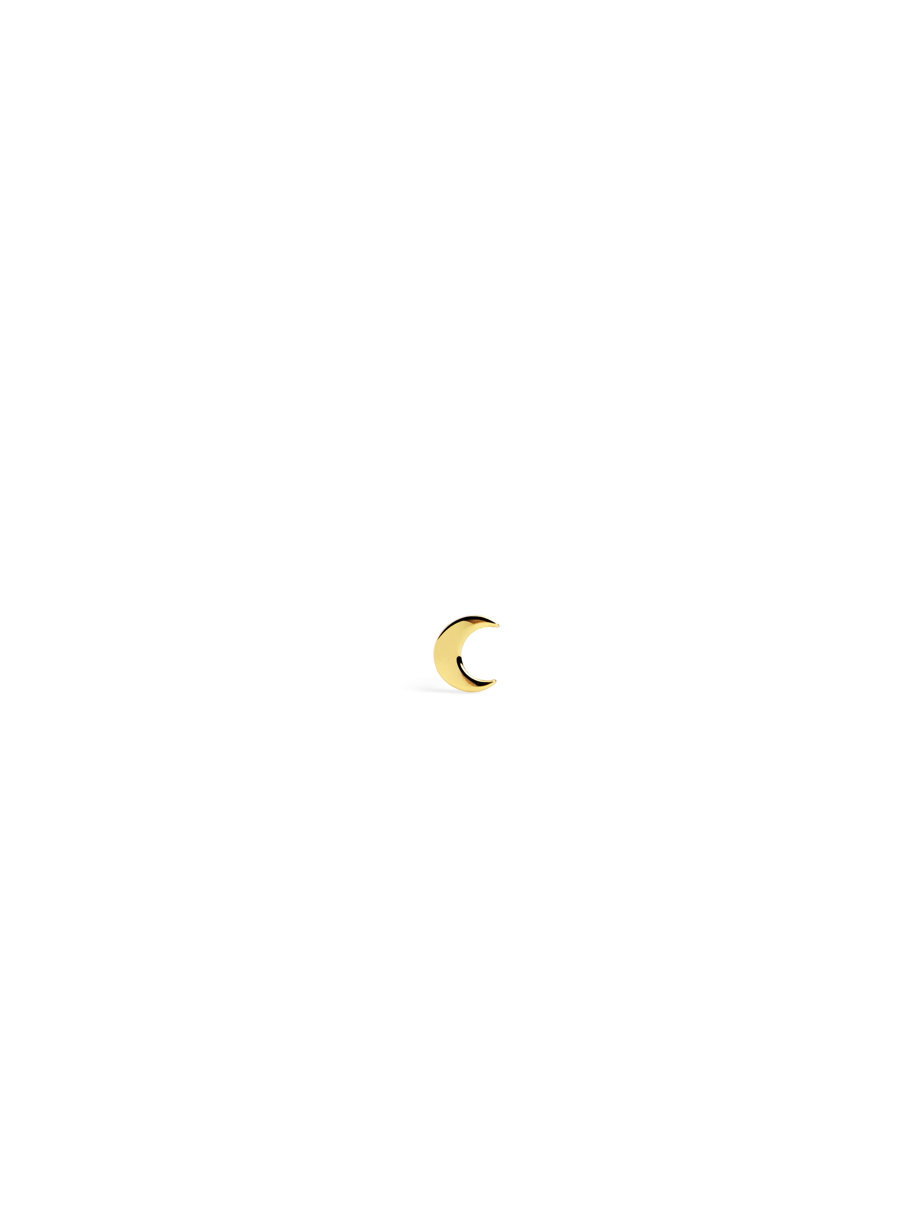 singularu Pendiente Suelto Mini Moon Plata Baño Oro Devoluciones gratuitas