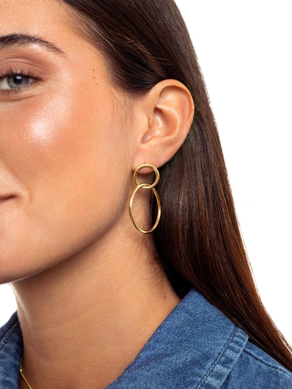 singularu Pendientes Sister Baño Oro Rebajas