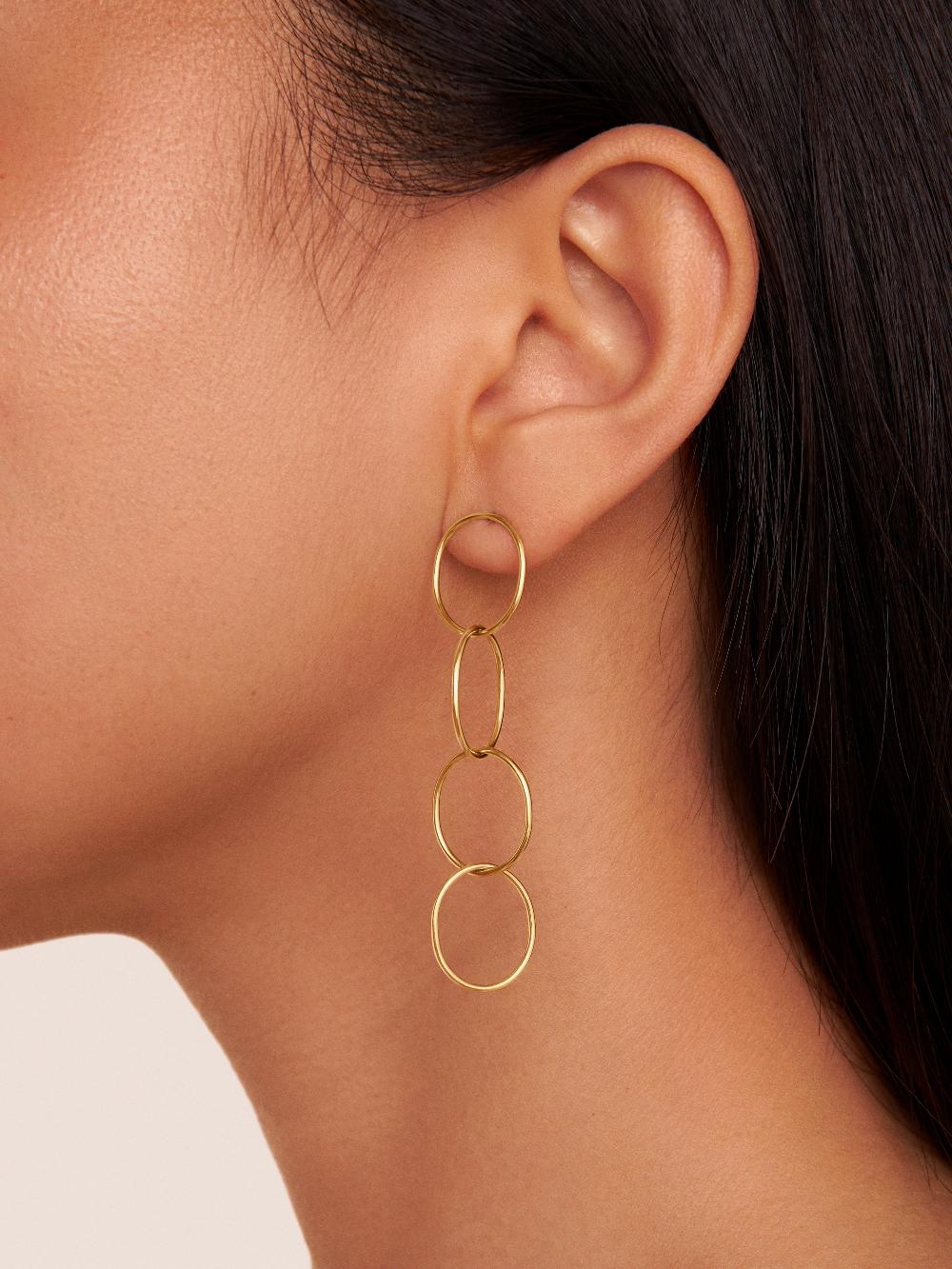 singularu Pendientes Circles & Circles Baño Oro Venta caliente