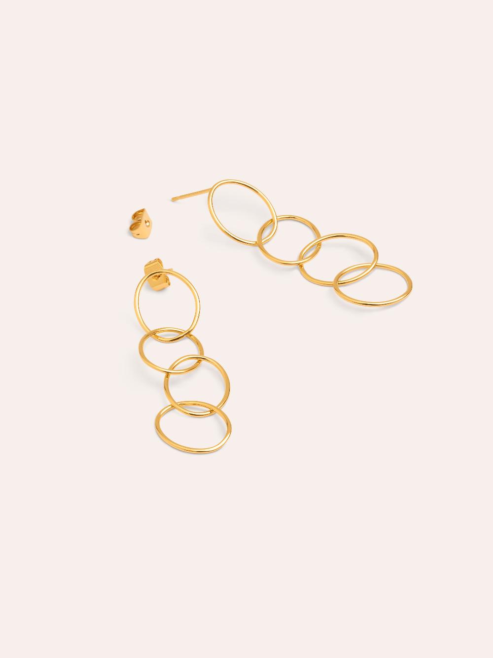 singularu Pendientes Circles & Circles Baño Oro Venta caliente