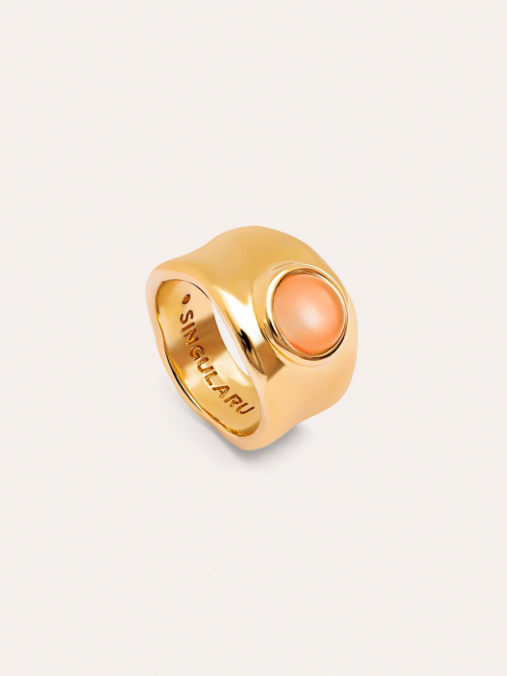 singularu Anillo My Rose Quartz Baño Oro Tienda