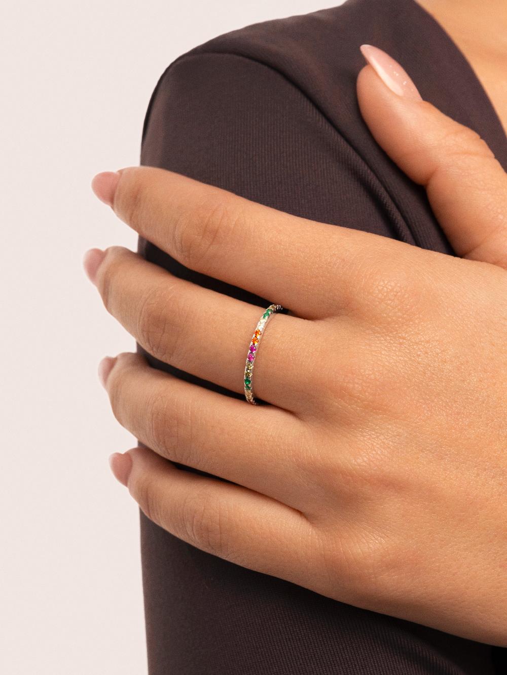 singularu Anillo Cleo Colors Plata Liquidación