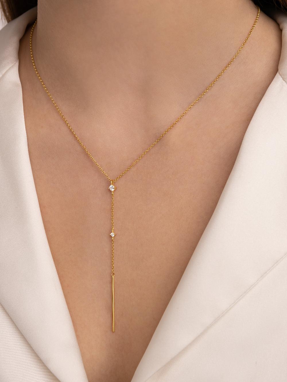 singularu Collar Y Sparks Stick Plata Baño Oro Rebajas online