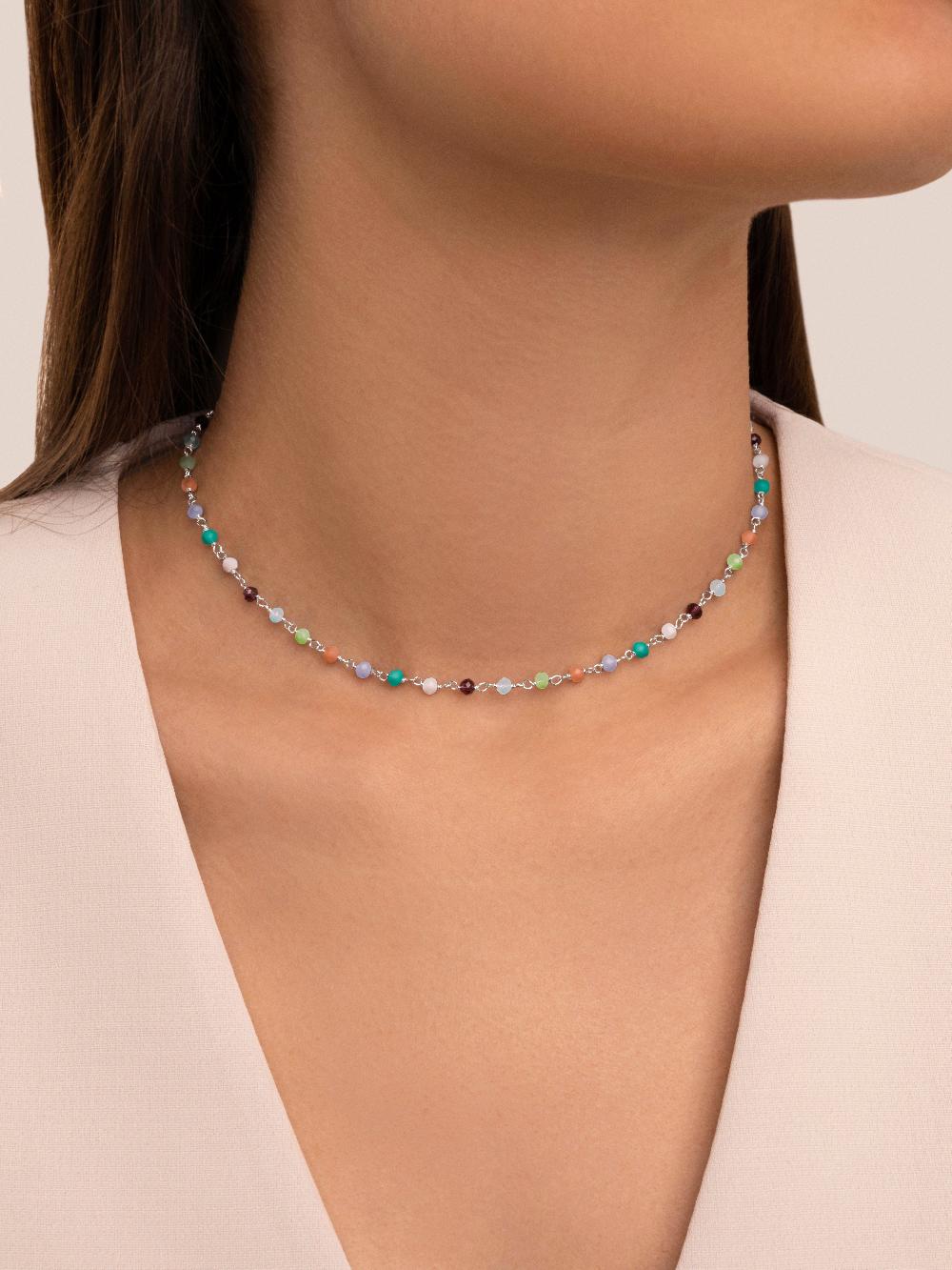 singularu Collar Crystals Colors Plata Oferta especial