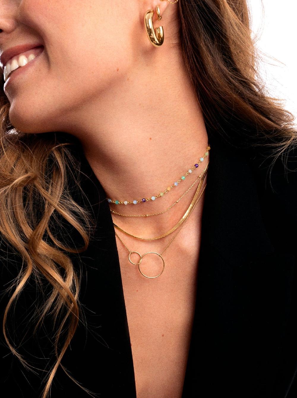 singularu Collar Sister Plata Baño Oro Envío gratis