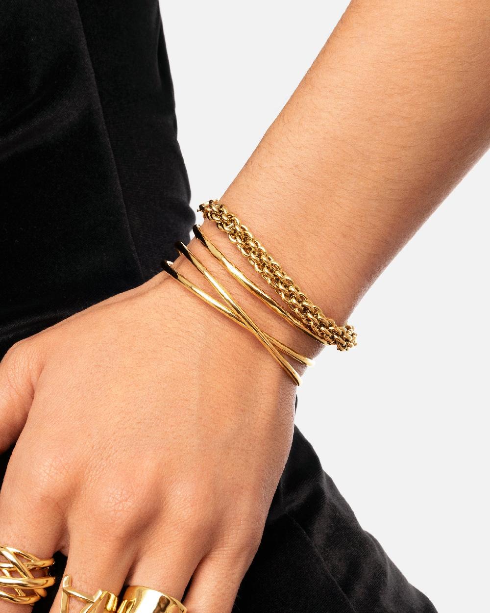 singularu Pulsera Big Rope Acero Baño Oro Oferta especial de fábrica
