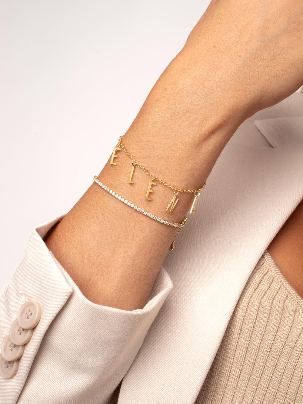 singularu Pulsera Personalizada Letters Plata Baño Oro Envío internacional gratuito