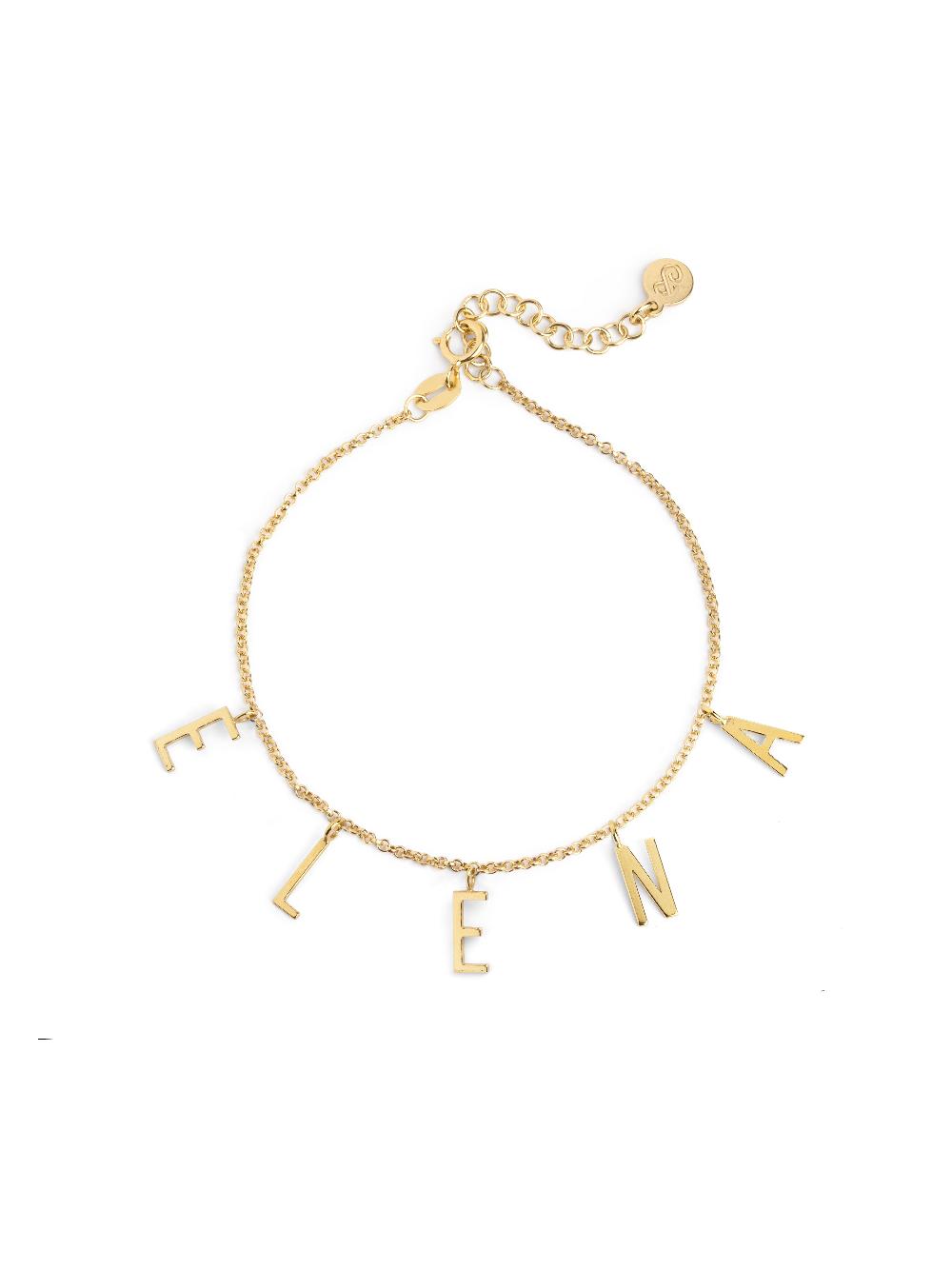 singularu Pulsera Personalizada Letters Plata Baño Oro Envío internacional gratuito