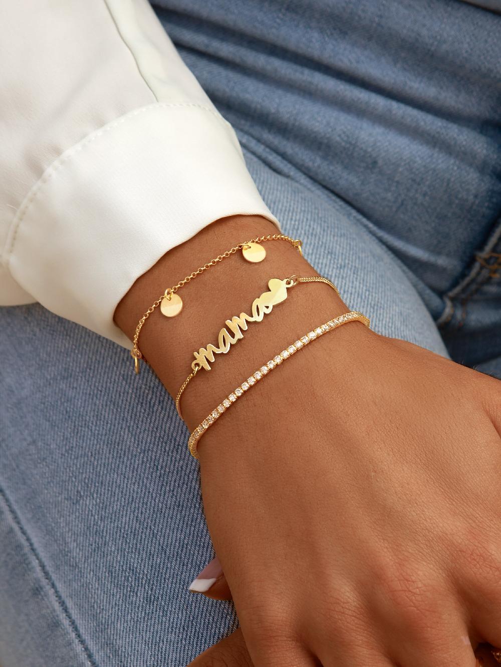 singularu Pulsera Mamá Heart Plata Baño Oro Limitado a 3 días