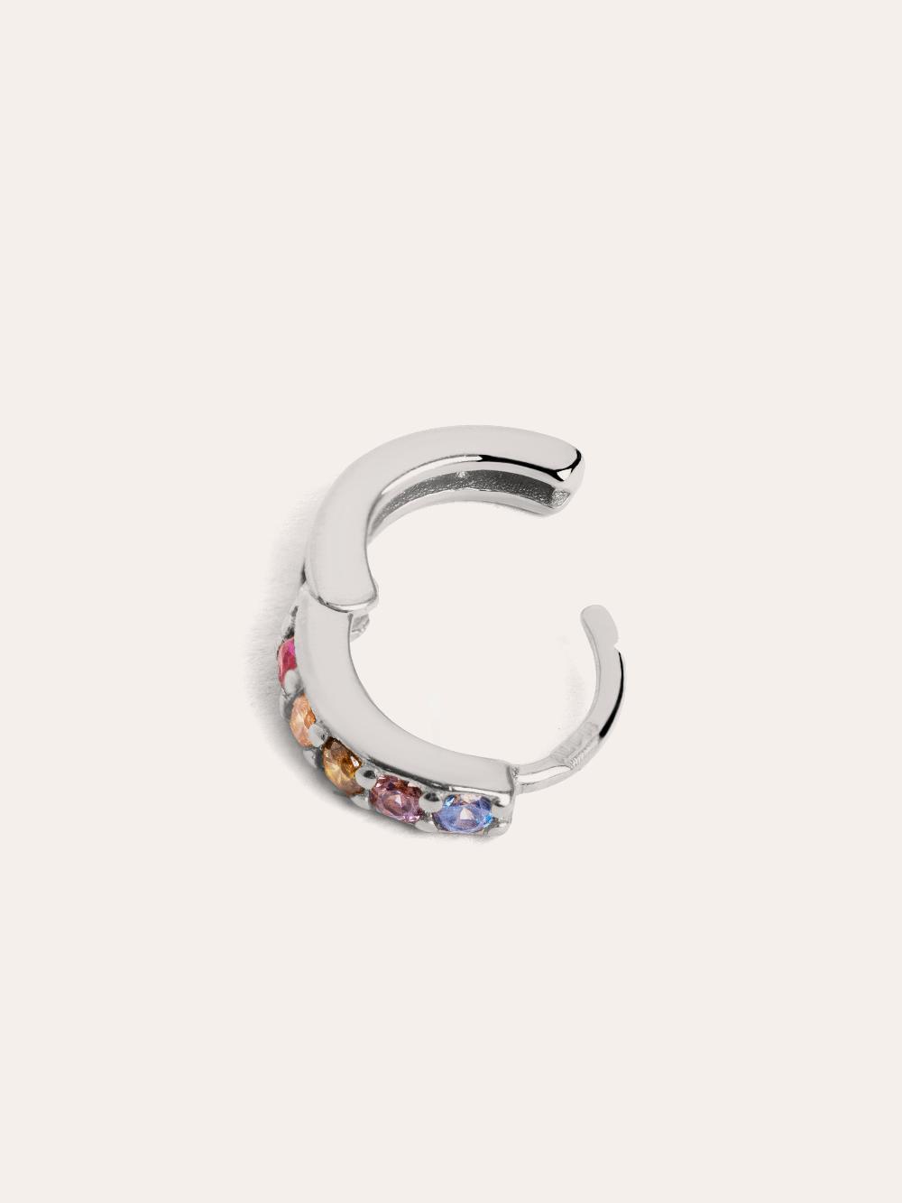 singularu Pendiente Suelto Aro Cleo M Colors Plata Precios de Black Friday