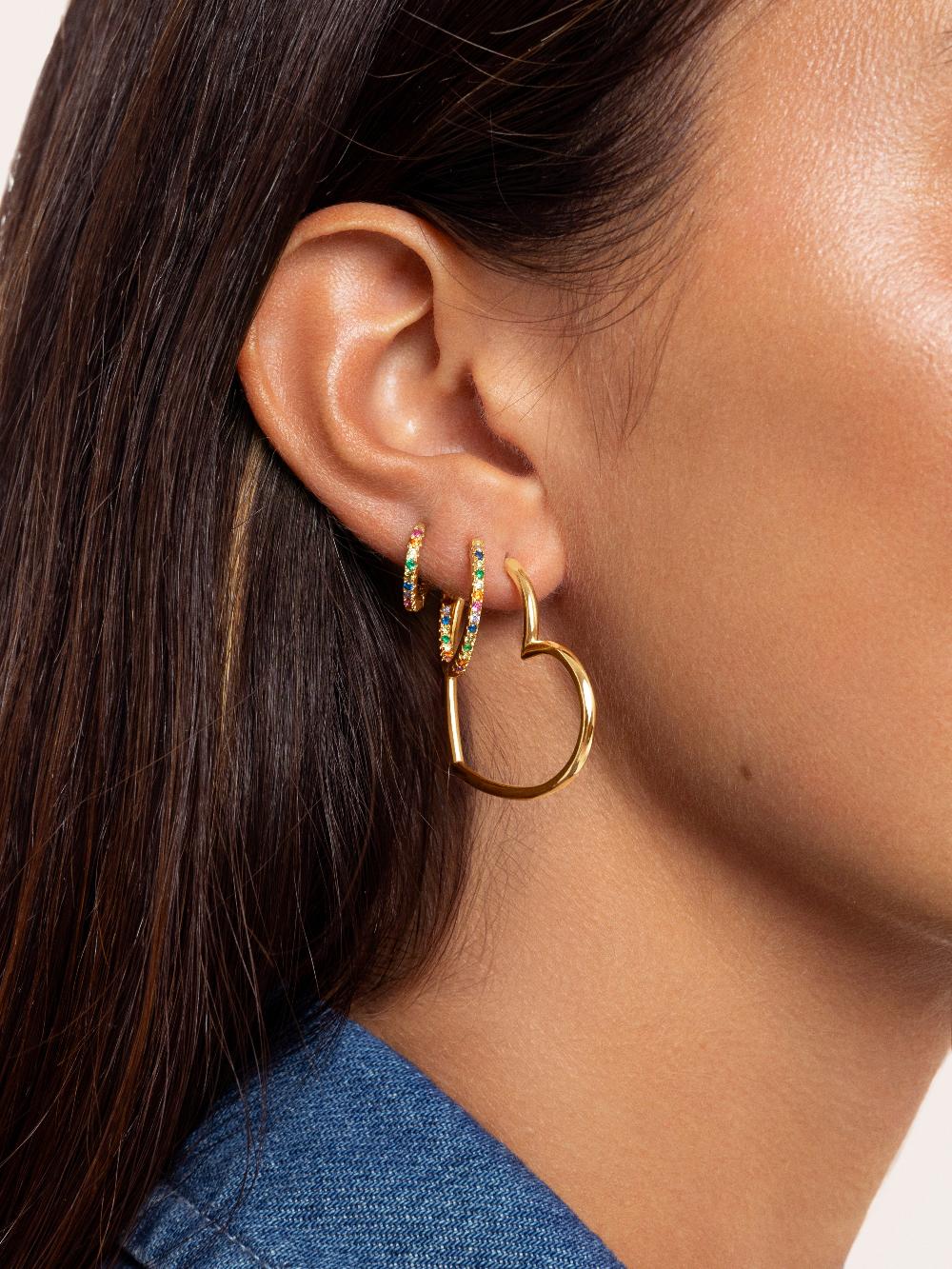singularu Pendientes Gleam Colors Plata Baño Oro Rebajas de fin de temporada