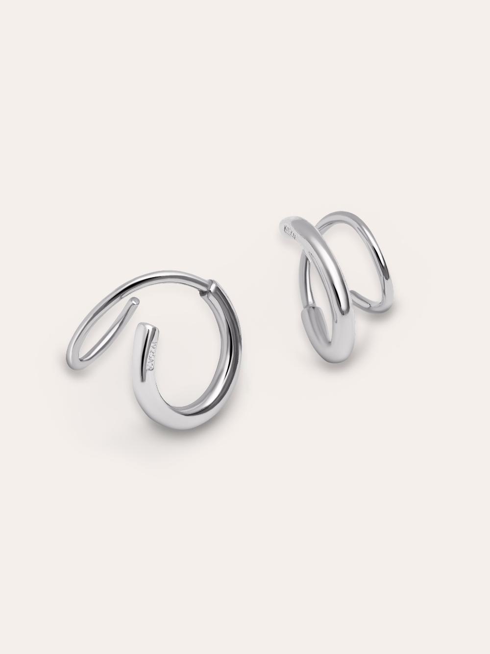 singularu Pendientes Gota Spiral Plata Devoluciones gratuitas