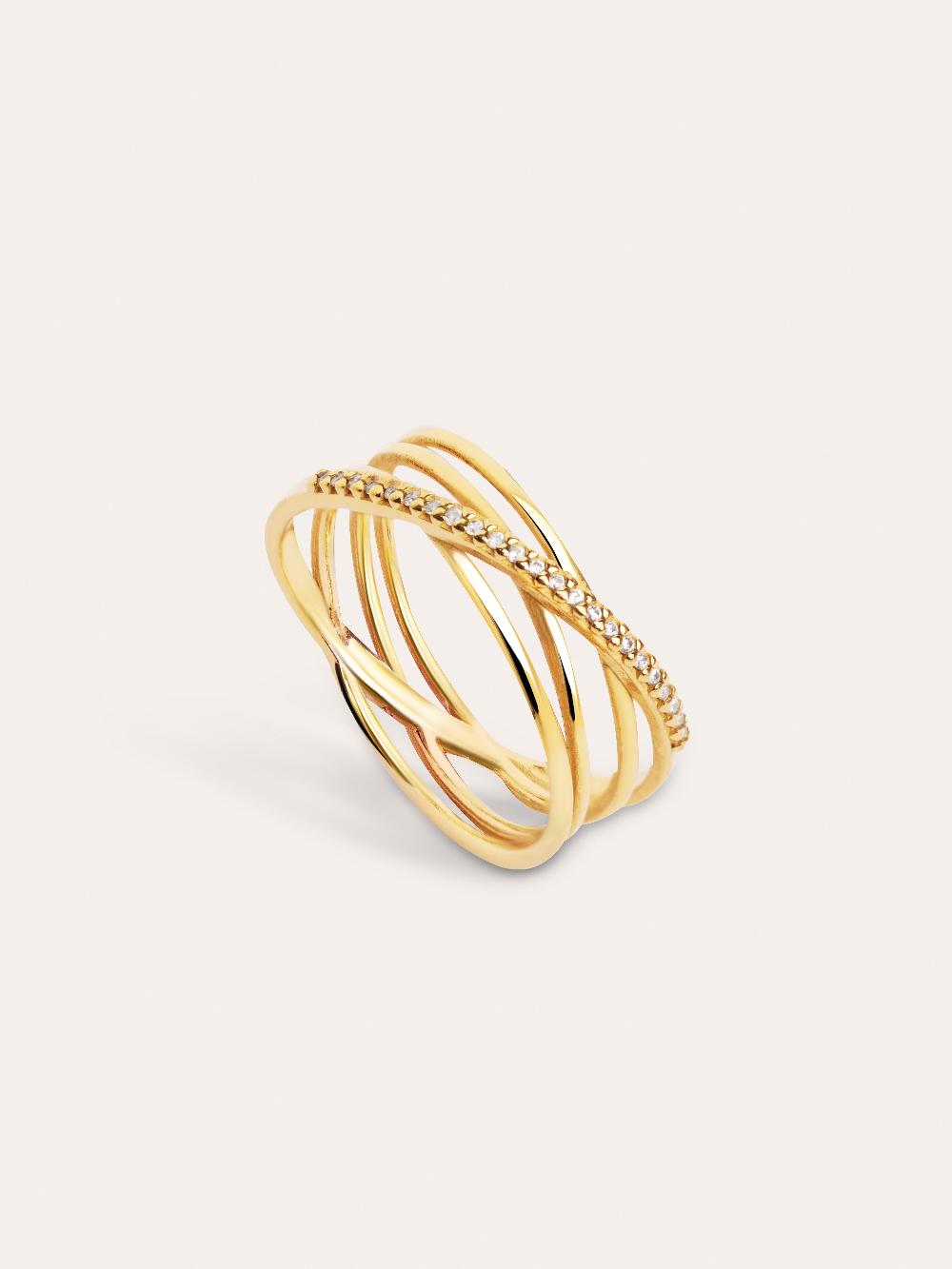 singularu Anillo Comete Plata Baño Oro Outlet