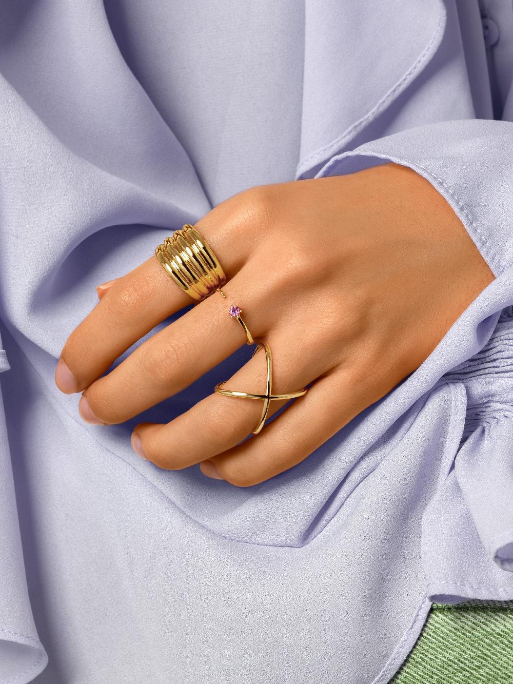 singularu Anillo Sophie Lavande Plata Baño Oro Ofertas