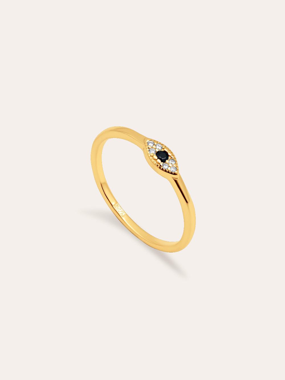 singularu Anillo Ojo de Horus Plata Baño Oro Gran oferta