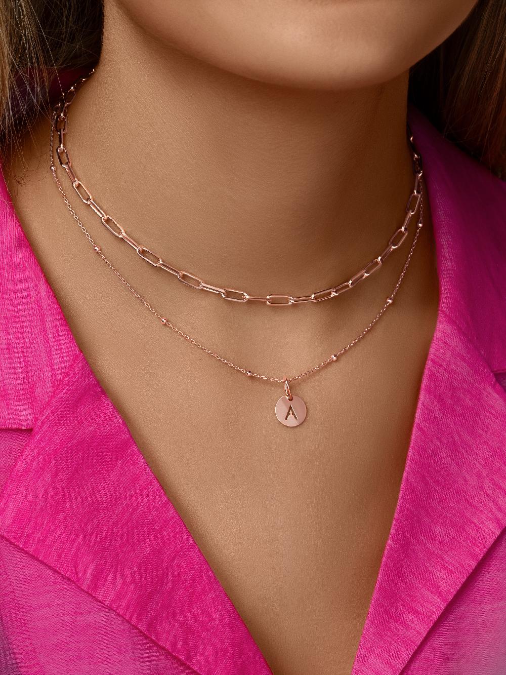 singularu Collar Mini Medallion Plata Baño Oro Rosa Mejor oferta