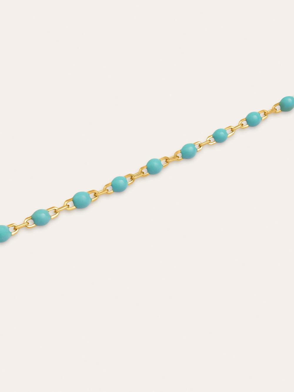 singularu Pulsera Dots Turquoise Enamel Plata Baño Oro Oferta especial de fábrica