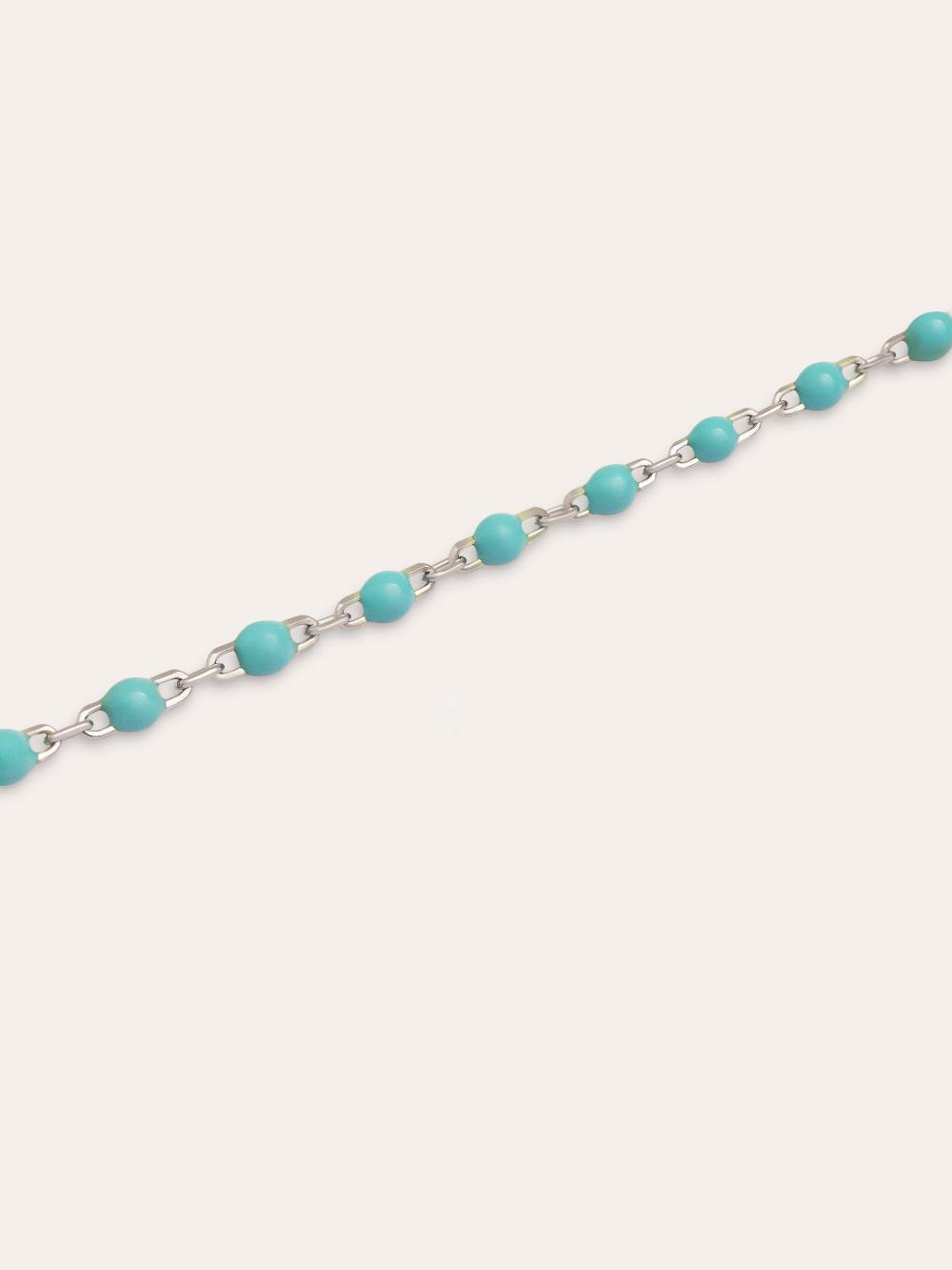 singularu Pulsera Dots Turquoise Enamel Plata Superdescuento