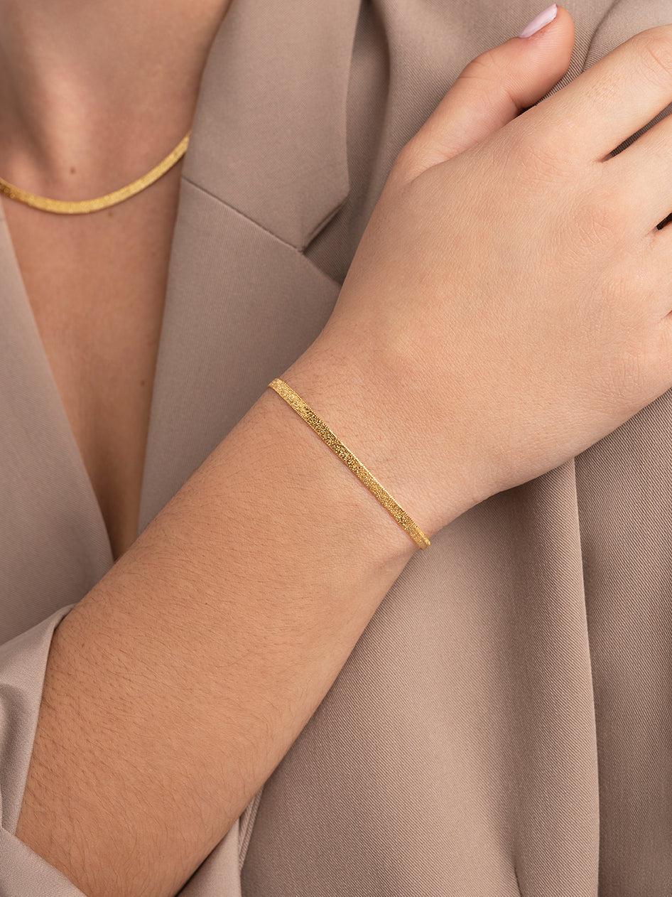 singularu Pulsera Lisse Sparkling Baño Oro Grandes descuentos