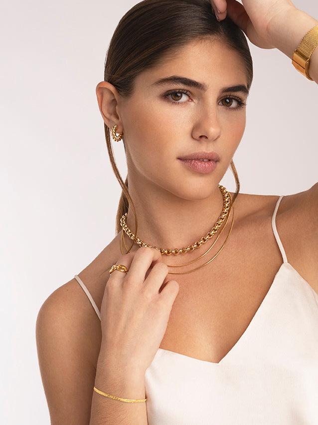 singularu Pulsera Lisse Sparkling Baño Oro Grandes descuentos