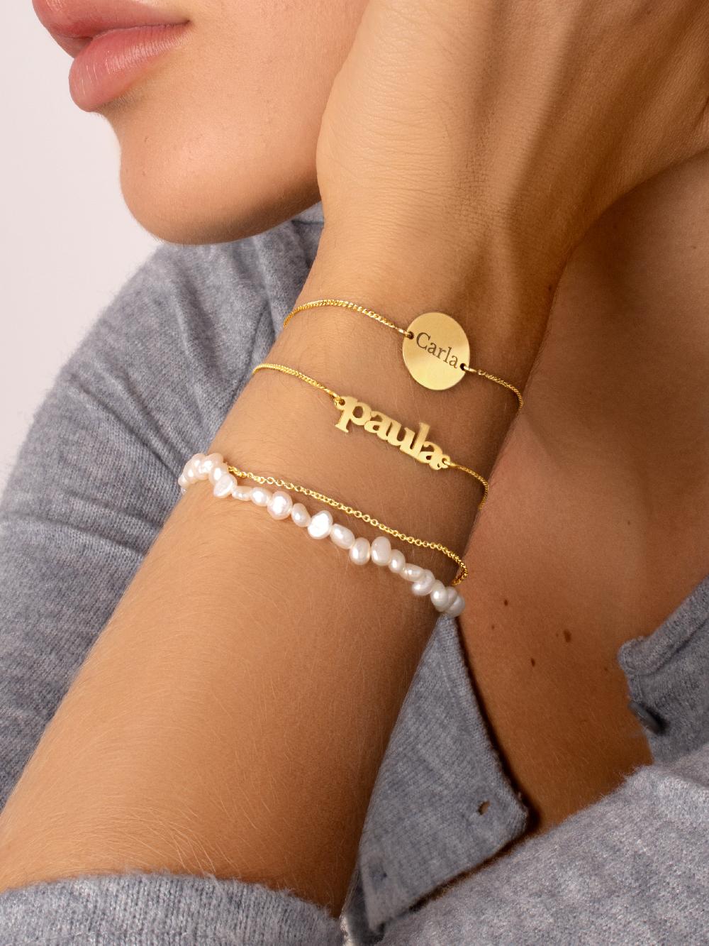 singularu Pulsera Personalizada Moon Plata Baño Oro Limitado a 3 días