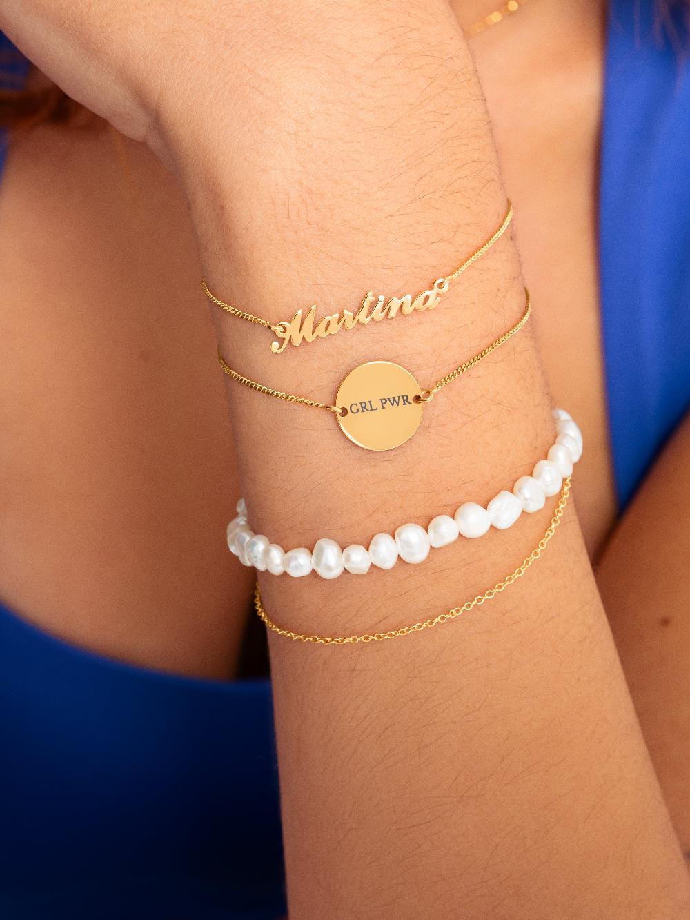 singularu Pulsera Personalizada Moon Plata Baño Oro Limitado a 3 días