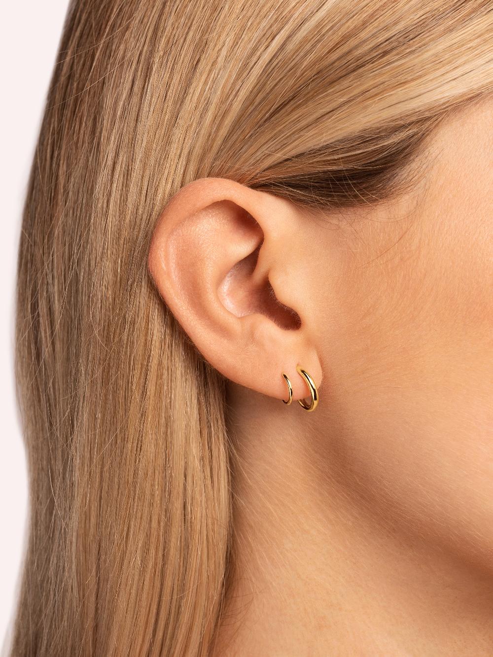 singularu Pendientes Gota Spiral Plata Baño Oro Oferta exclusiva
