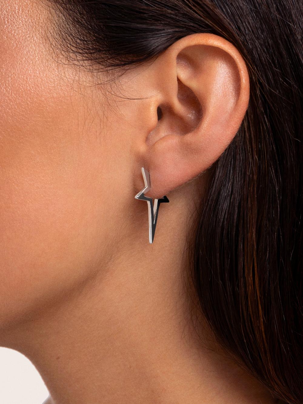 singularu Pendientes Star Punk Plata Ofertas de temporada