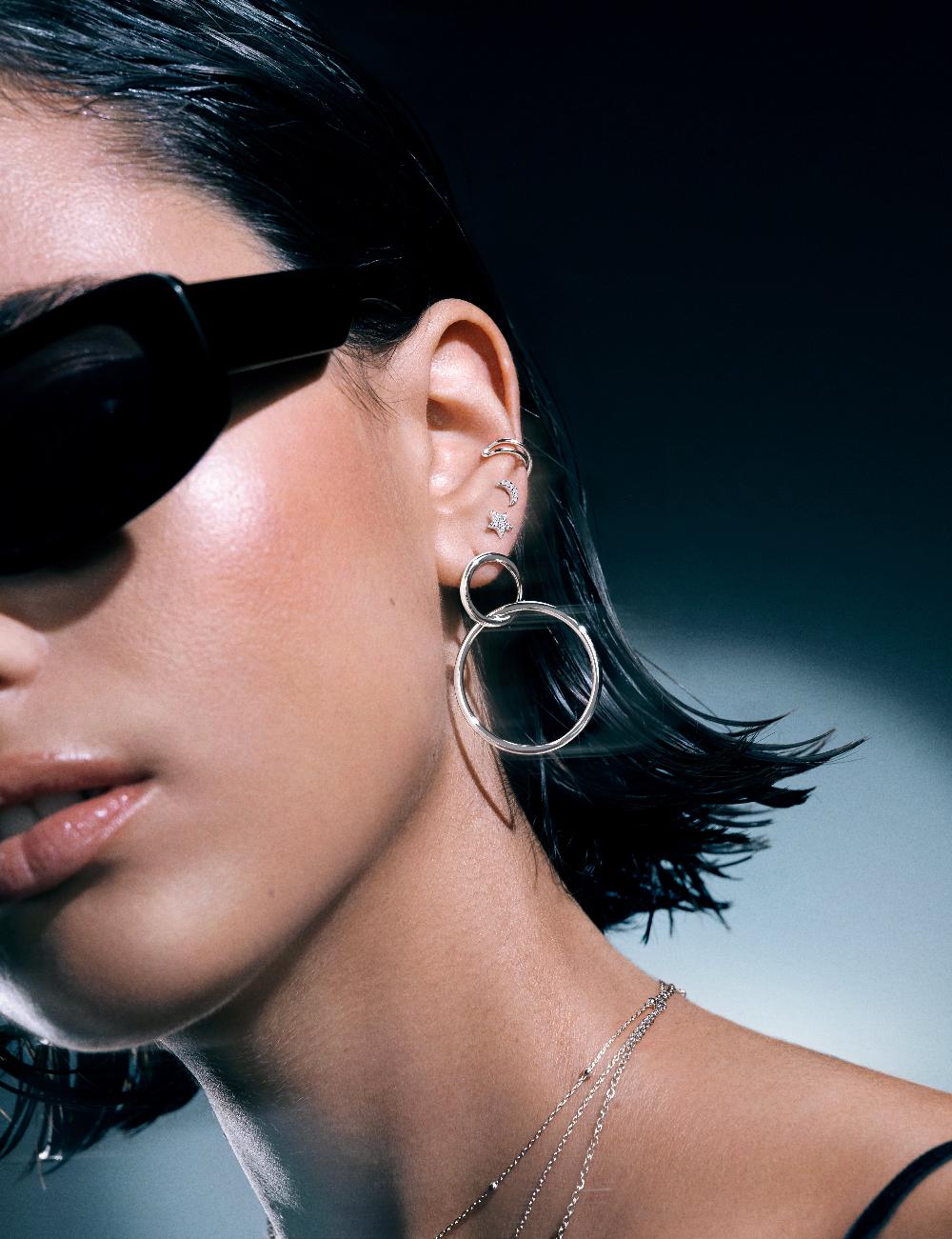 singularu Pendiente Suelto Ear Cuff Cross Plata En línea