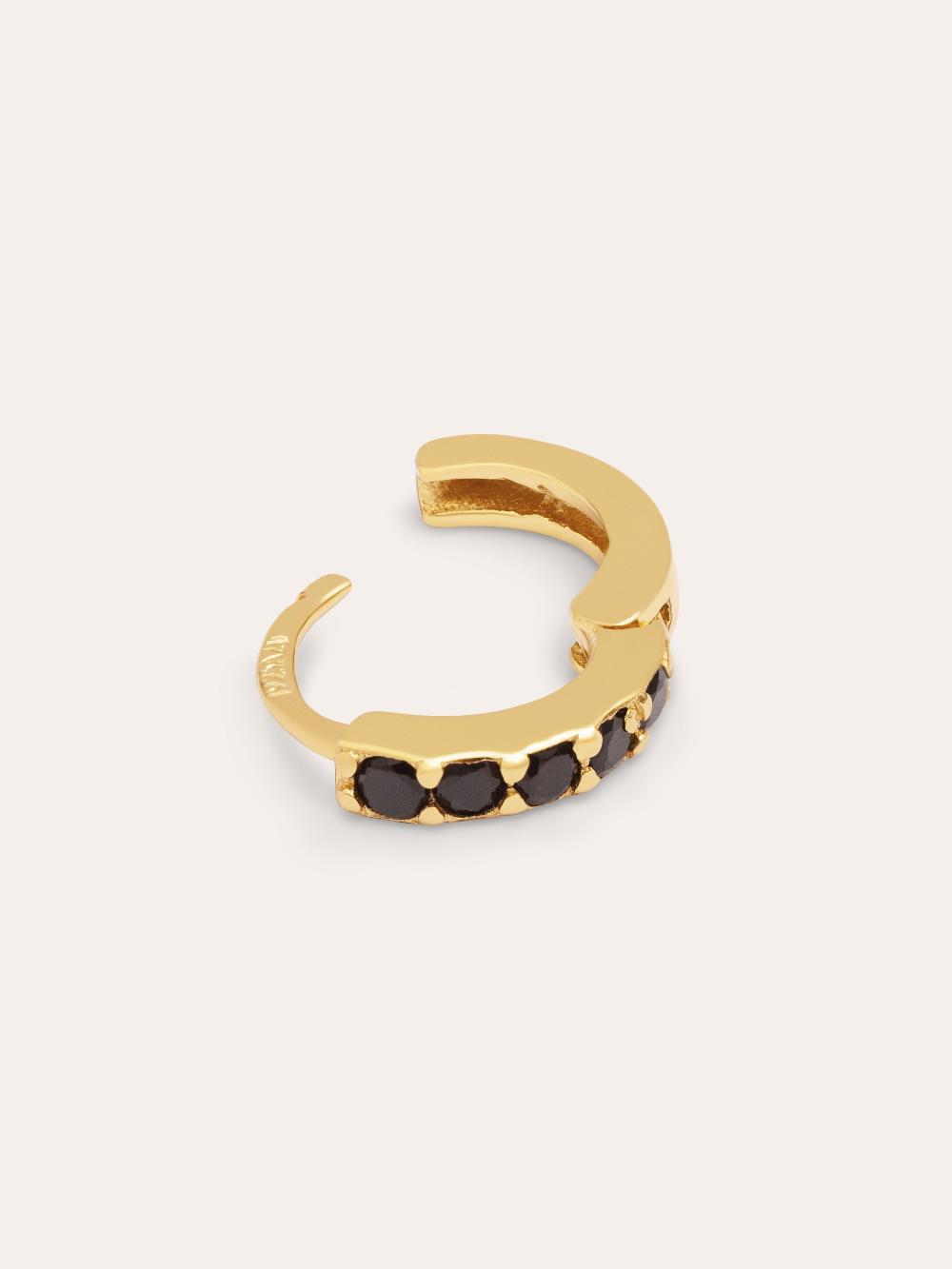 singularu Pendiente Suelto Aro Cleo M Black Plata Baño Oro Outlet