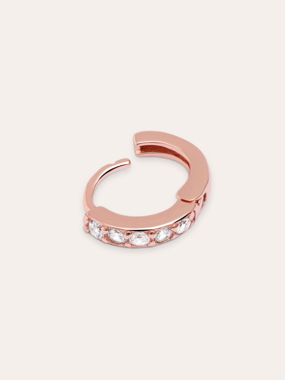 singularu Pendiente Suelto Aro Cleo M Plata Baño Oro Rosa Rebajas