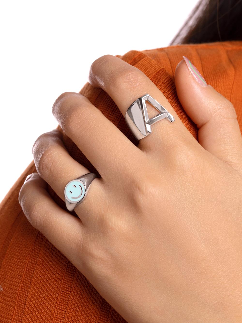 singularu Anillo Smiley Sky Enamel Gran oferta