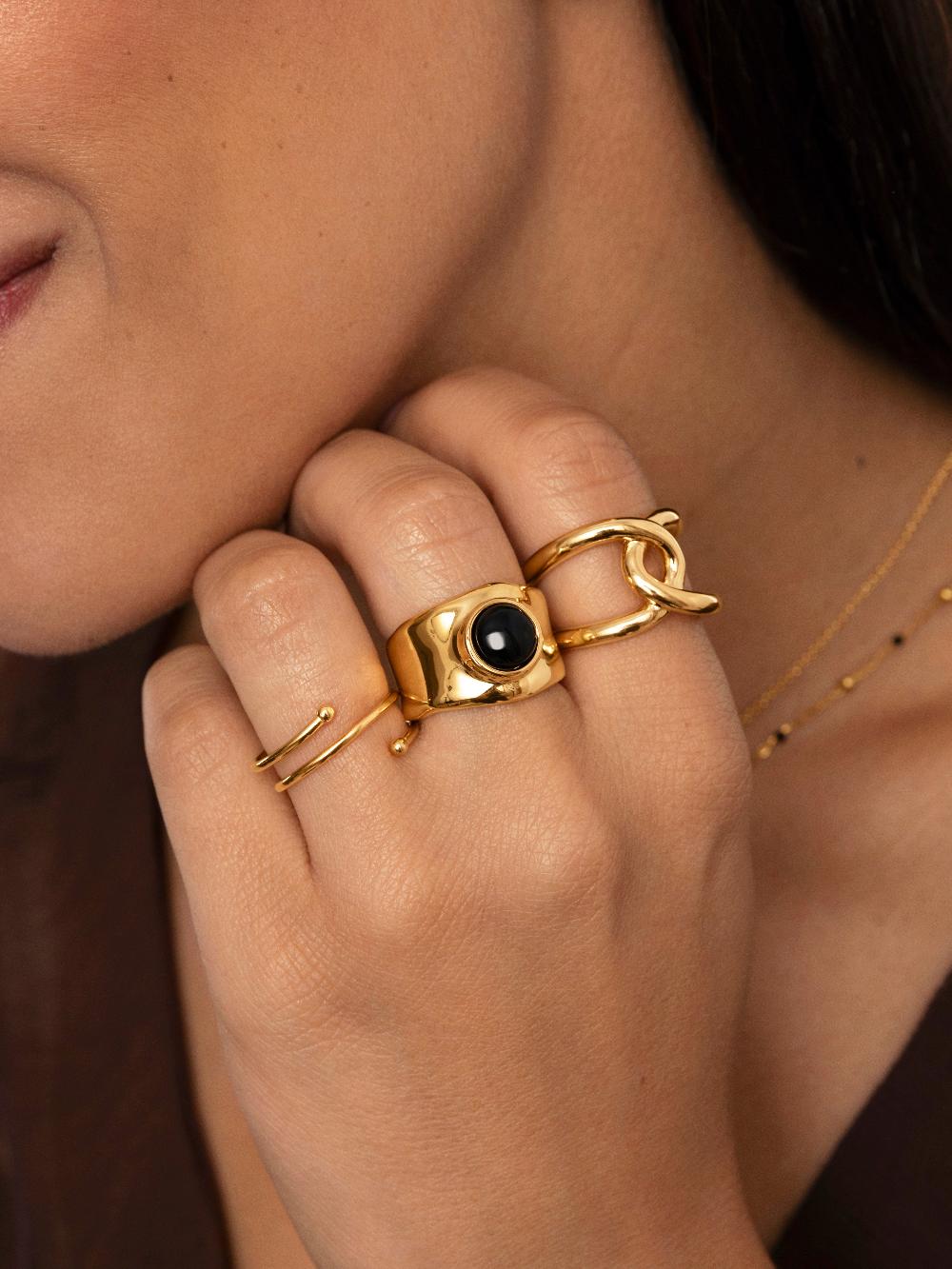 singularu Anillo My Onyx Baño Oro Los más vendidos