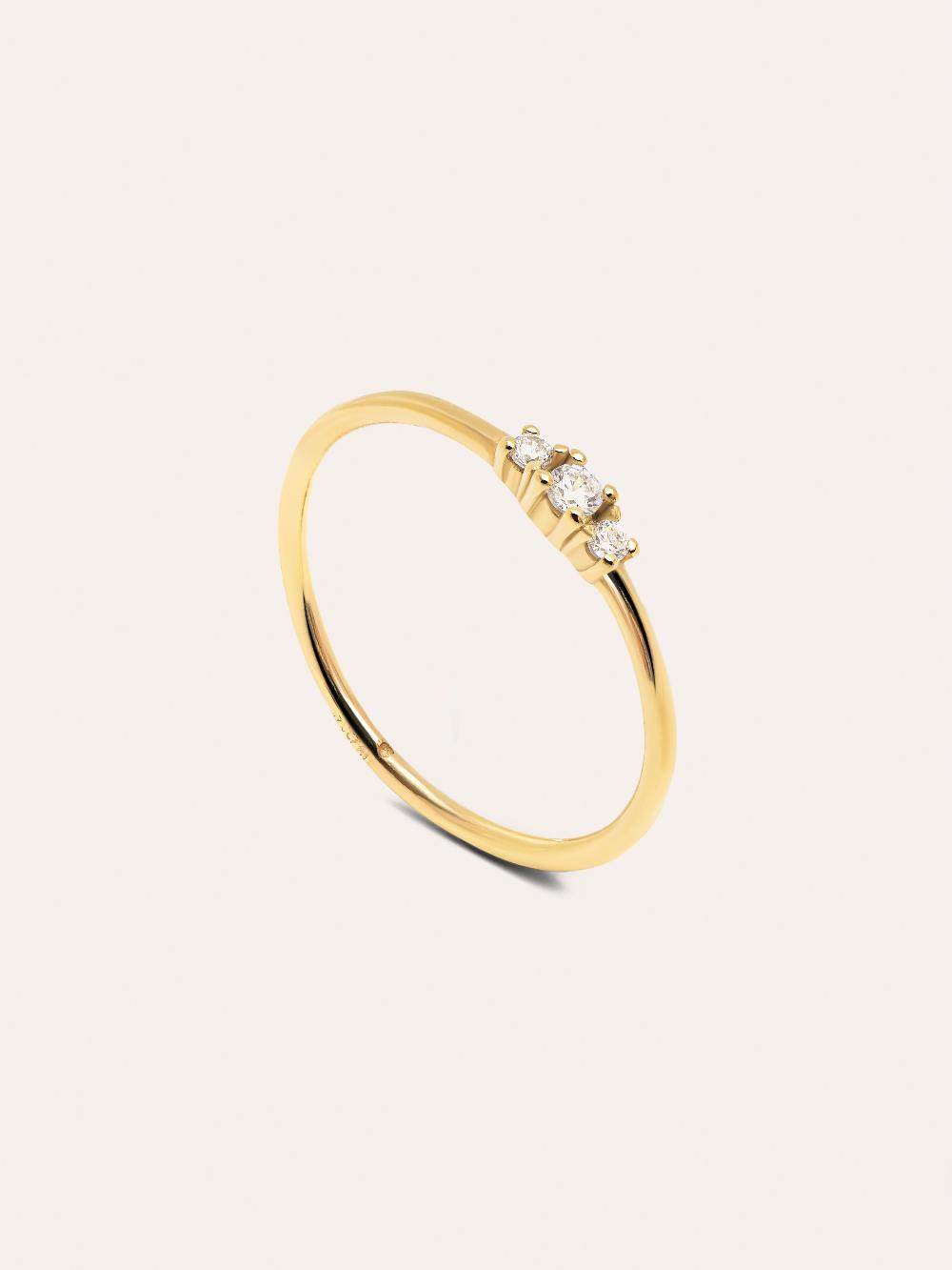 singularu Anillo Trini Spark Plata Baño Oro Liquidación