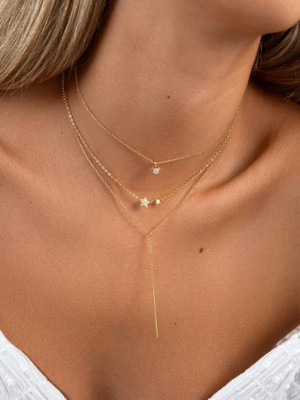 singularu Collar Duo Stars Plata Baño Oro Últimos 3 días