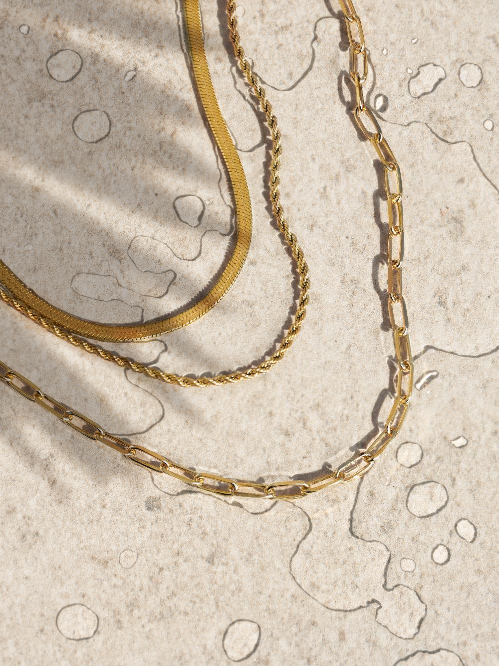 singularu Collar Cord Acero Baño Oro Oferta especial de fábrica