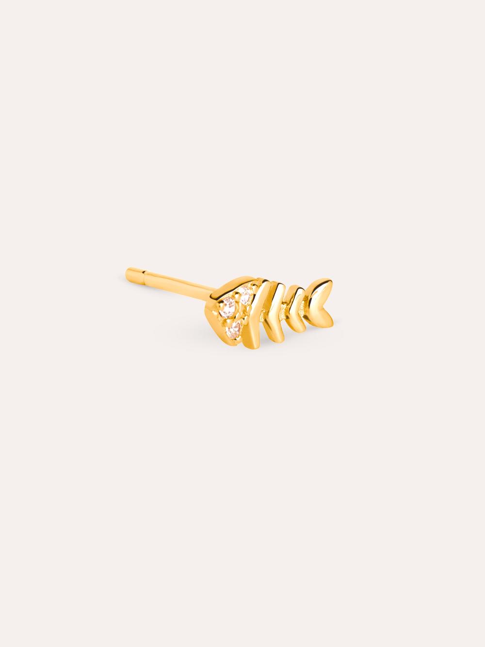 singularu Pendiente Suelto Fishbone Spark Plata Baño Oro Precios de Black Friday
