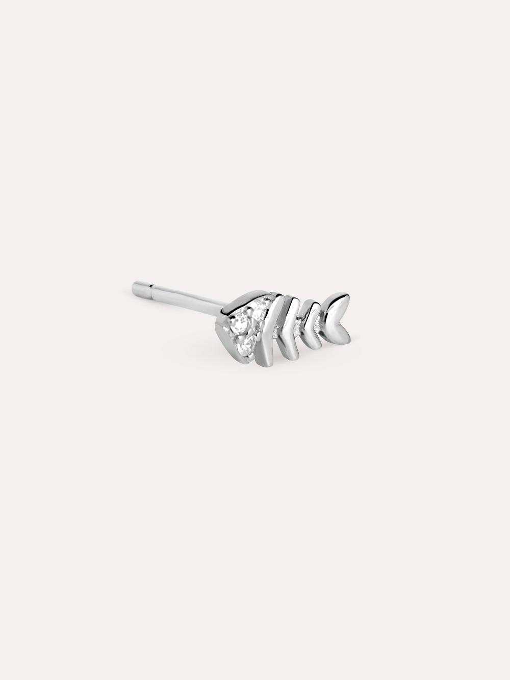 singularu Pendiente Suelto Fishbone Spark Plata Devoluciones gratuitas