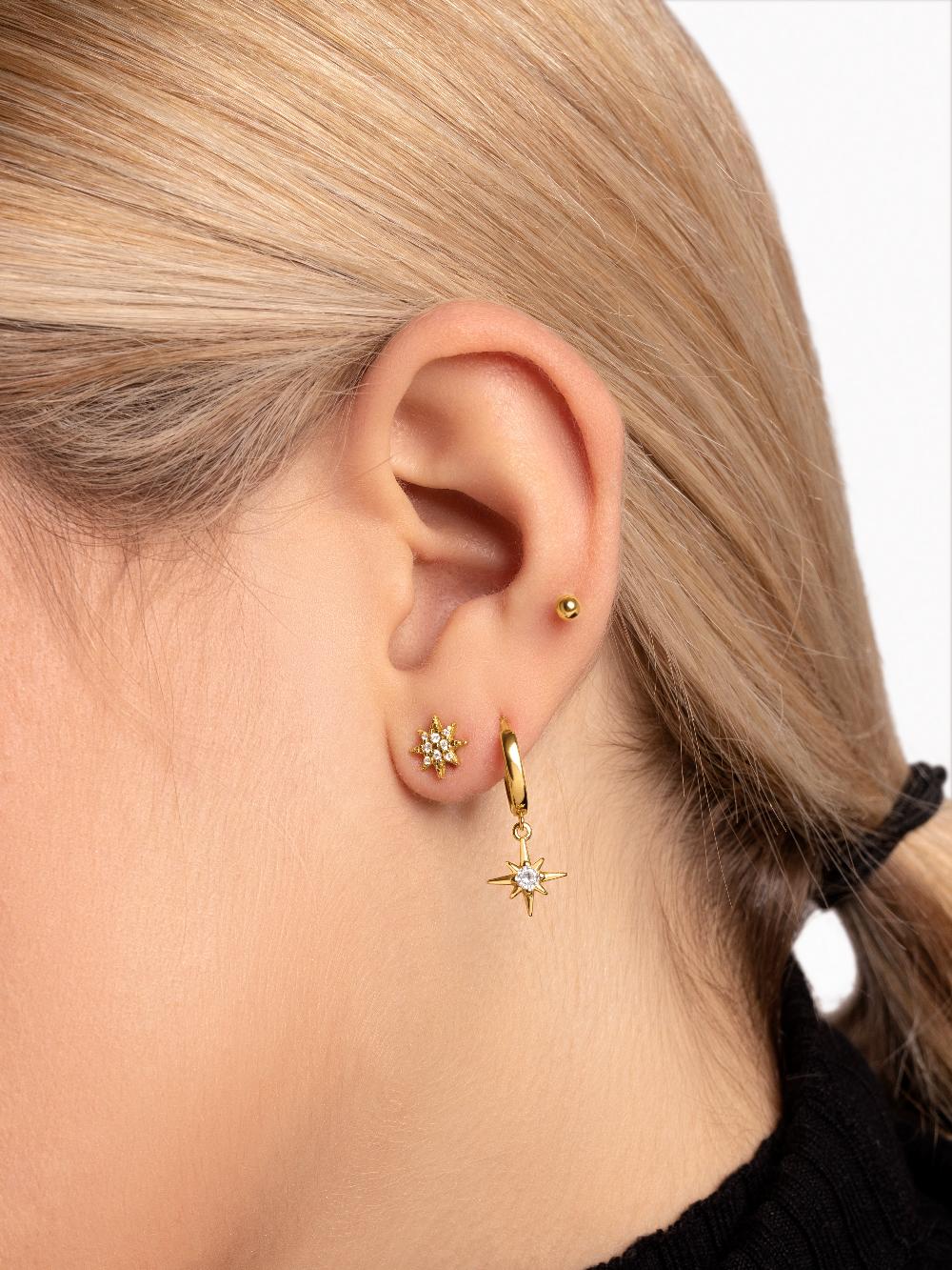 singularu Pendiente Suelto Dots 3mm Plata Baño Oro Outlet